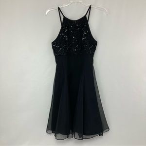 Vintage De Laru By Linda Bernell Black Spaghetti Strap Cocktail Dress Size 5